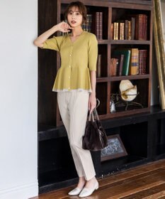 ANY SIS S ビューティサーモ2WAYストレッチ テーパードパンツ