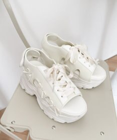 WEGO 厚底レースアップリボンスポサン