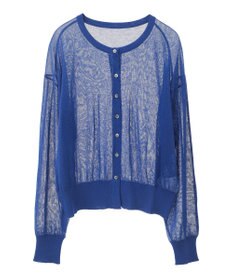 earth music&ecology 接触冷感シアークルーニットカーディガン