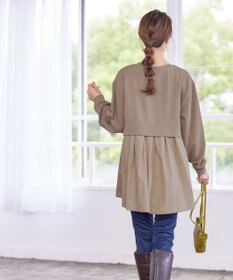 Tiaclasse 【洗える】重ね着風チュニックプルオーバー