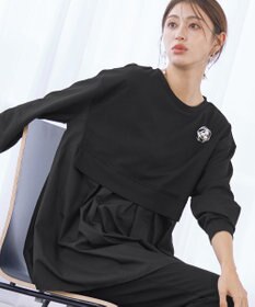 Tiaclasse 【洗える】重ね着風チュニックプルオーバー