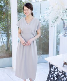 Tiaclasse 【洗える】ハイストレッチジョーゼットワンピース