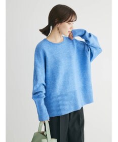 Green Parks ｆｕｗａっとメランジ袖リブ長めニットプルオーバー