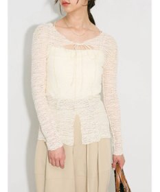 Green Parks カットワークデザインレーストップス