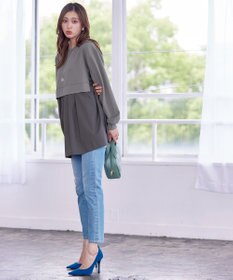 Tiaclasse 【洗える】重ね着風チュニックプルオーバー