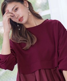 Tiaclasse 【洗える】重ね着風チュニックプルオーバー