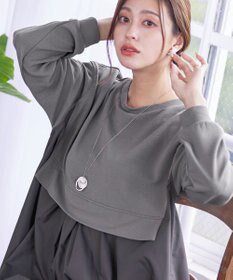 Tiaclasse 【洗える】重ね着風チュニックプルオーバー