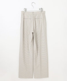 自由区 L TRギャバチェック柄ストレート パンツ
