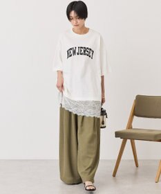 AMERICAN HOLIC カレッジロゴレースドッキングＴシャツ