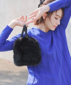 Tiaclasse フェイクファー巾着バック