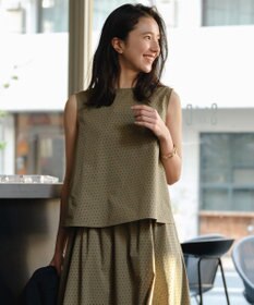 UNFILO 【セットアップ着用可】FINE MOVE パンチング ドットブラウス