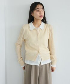 CRAFT STANDARD BOUTIQUE レイヤードポロ衿カーディガン