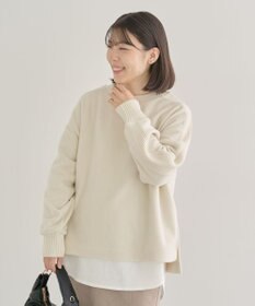 Green Parks フリース袖リブドッキングプルオーバー