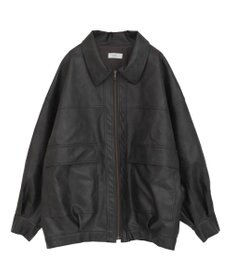 earth music&ecology フェイクレザージップジャケット