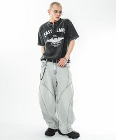 WEGO 【ユニセックス着用ITEM】グラフィックヘンリーネックT（SS）