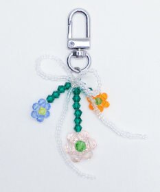 WEGO ビーズフラワーリボンキーホルダー