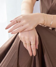 Phoebe 【金属アレルギー対応】2setグレイングリッターリング シャンパンゴールド