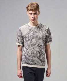 JOSEPH HOMME オリエンタルブラインドジャガード　クルーネック半袖ニットTEE