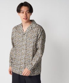 OP／FILA 【Ocean Pacific】プリント長袖オープンネックシャツ