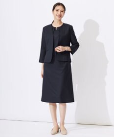 J.PRESS LADIES 【セットアップ対応・洗える・UVケア・速乾】 OXIJEWELストレッチ ノーカラー ジャケット
