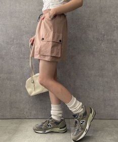 WEGO 【ウエストゴム】ナイロンカーゴミニスカート