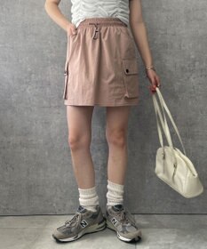WEGO 【ウエストゴム】ナイロンカーゴミニスカート