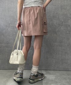 WEGO 【ウエストゴム】ナイロンカーゴミニスカート