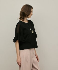 GRACE CONTINENTAL シフォンスリーブカットトップ