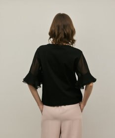 GRACE CONTINENTAL シフォンスリーブカットトップ