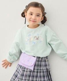 ANY KIDS 総柄刺繍移動ポケット ラベンダー