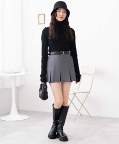 WEGO 【SCHOOLITEM】ベルト付ボックスプリーツスカパン