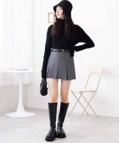 WEGO 【SCHOOLITEM】ベルト付ボックスプリーツスカパン