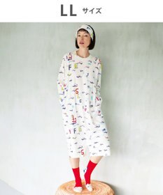 tsumori chisato SLEEP ツモリチサト ルームウエア ネグリジェ 綿100%(本体) 長袖 ロング丈 ロンパース ラグランスリーブ レディース UNX502 /ワコール