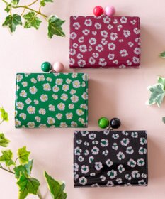 tsumori chisato CARRY グリッターフラワー がま口 2つ折り財布