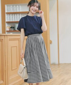 Tiaclasse 【新色追加・選べる丈】麻調タックフレアスカート