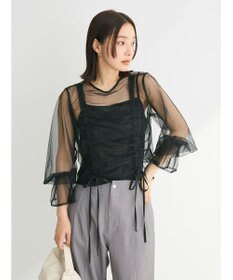Green Parks ・ＥＬＥＮＣＡＲＥ　ＤＵＥ　チュールギャザーブラウス