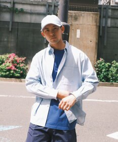 SHARE PARK MENS 【UVカット・撥水・ストレッチ】イージーデニムレギュラーカラーシャツ