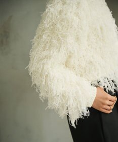 #Newans リボンヤーンニットカーディガン