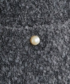 Tiaclasse 【洗える】ツイード見えフリンジニットベスト