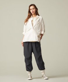 J.PRESS YORK STREET 【WOMEN】コットンタイプライター バックドレープブラウス