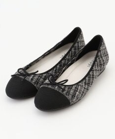 steppi 【WEB・一部店舗限定/洗える】ツイード柄 ラウンド バレエ パンプス