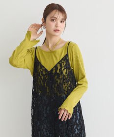 earth music&ecology 起毛レースレイヤードキャミワンピース