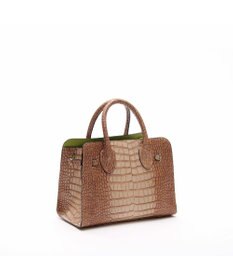 A.D.M.J. 【牛革】クロコ型押しサイドバックルトート25cm(ショルダーストラップ付)