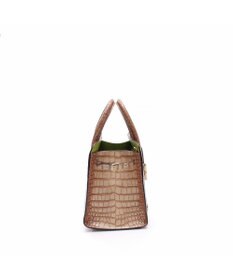 A.D.M.J. 【牛革】クロコ型押しサイドバックルトート25cm(ショルダーストラップ付)