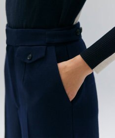 BEIGE， BUNNELL / ウールタブボタンストレートパンツ