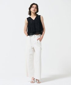 GRACE CONTINENTAL シフォンカットジャガードトップ