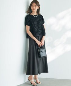 23区 【接触冷感/撥水加工】ストレッチブロード ギャザースカート