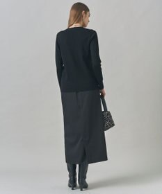 ICB 【CLASSY.掲載・裏起毛】 ウォームサテン Iラインスカート