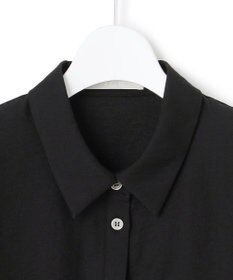 ICB L 【洗える】 ワッシャーツイル クロップドブラウス