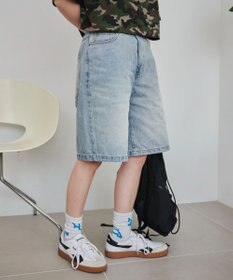 WEGO 【SMサイズ展開】ヴィンテージウォッシュデニムハーフパンツ